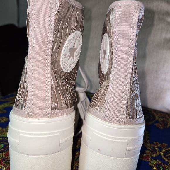 Converse Women's Pink and White Platform Sneakers - Picture 7 of 9